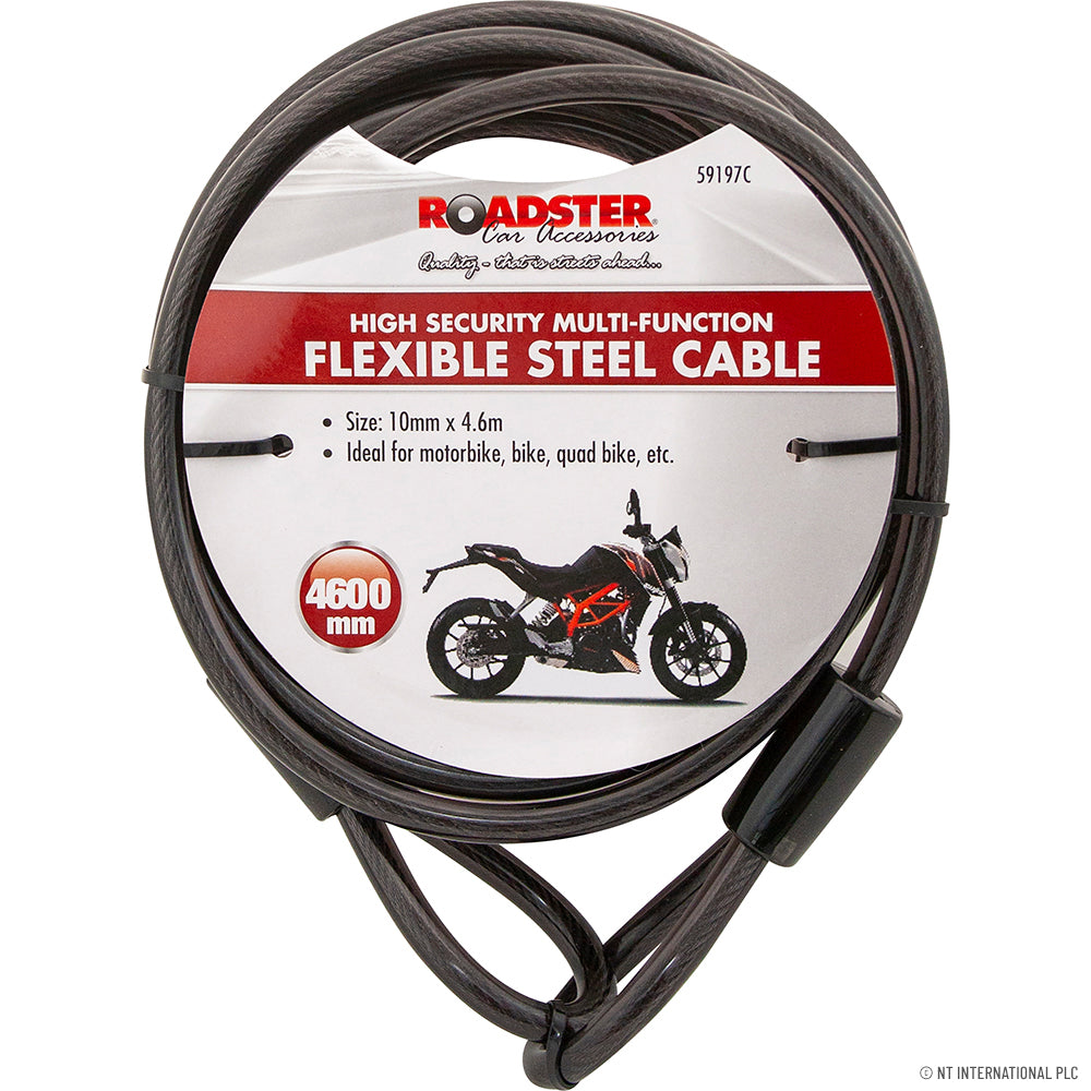4.6m Flexible Steel Cable Cycle Lock - 10mm