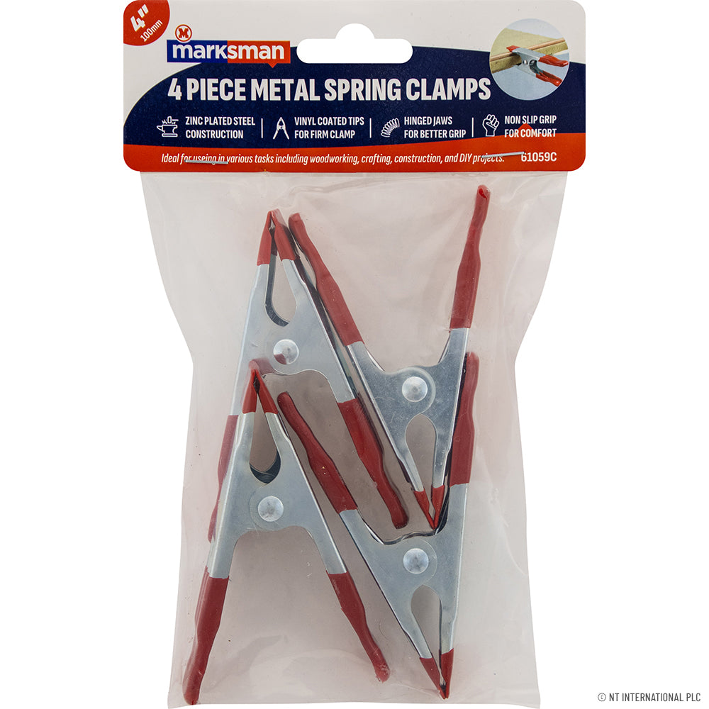 4pc Metal Spring Clamps - 4