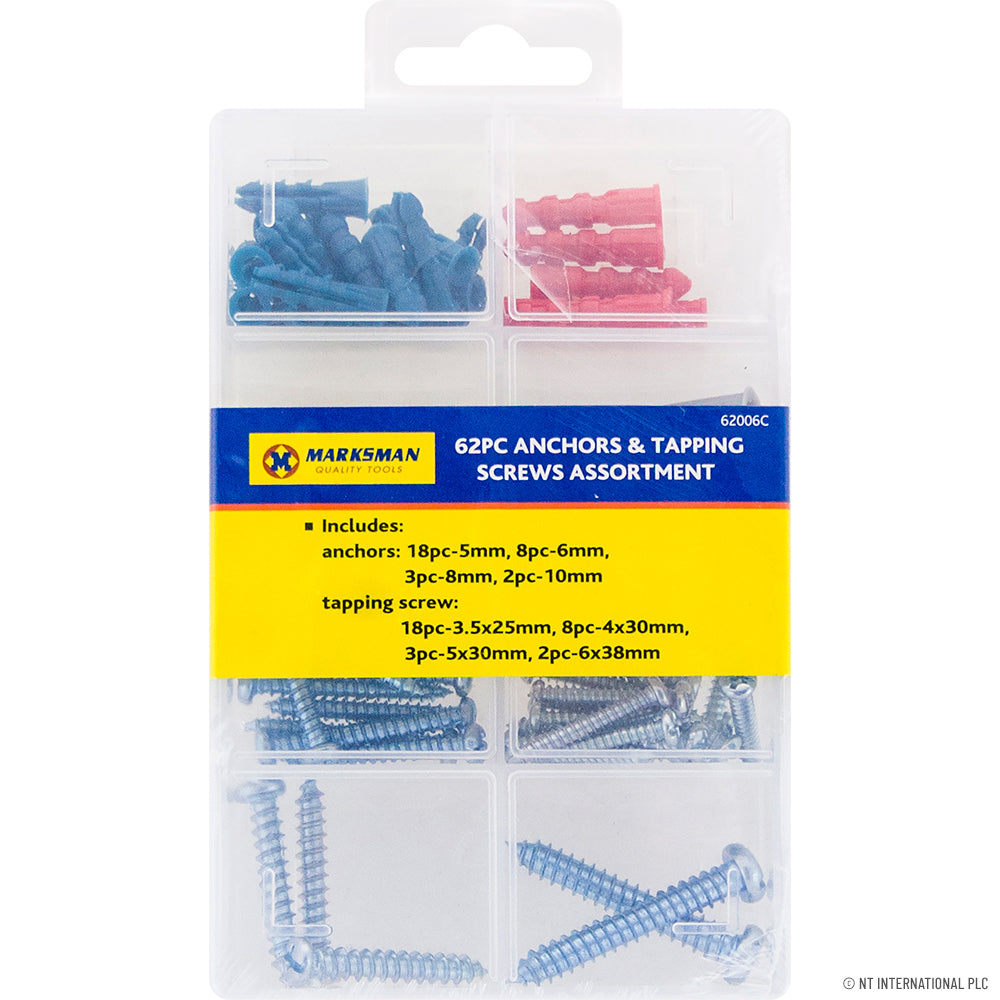 Peak Kit 62pc Anchors and Tapping Screws Asst - Peak Kit