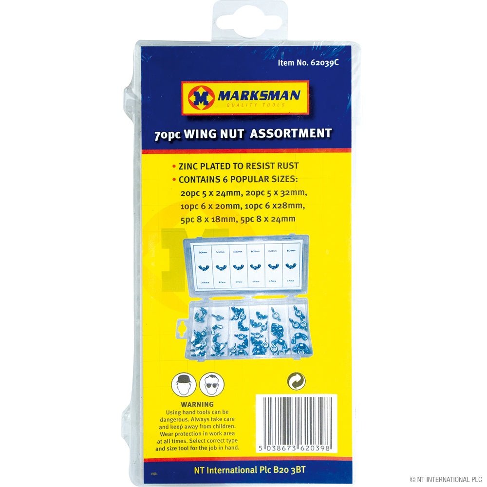 70pc Wing Nut Assortment