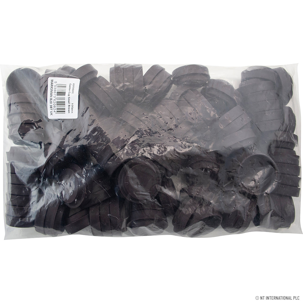 100pc Castor Cup Small Brown