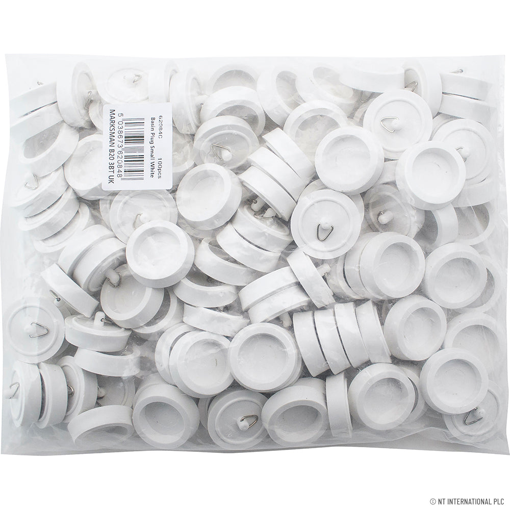 100pc Basin Plug Small White