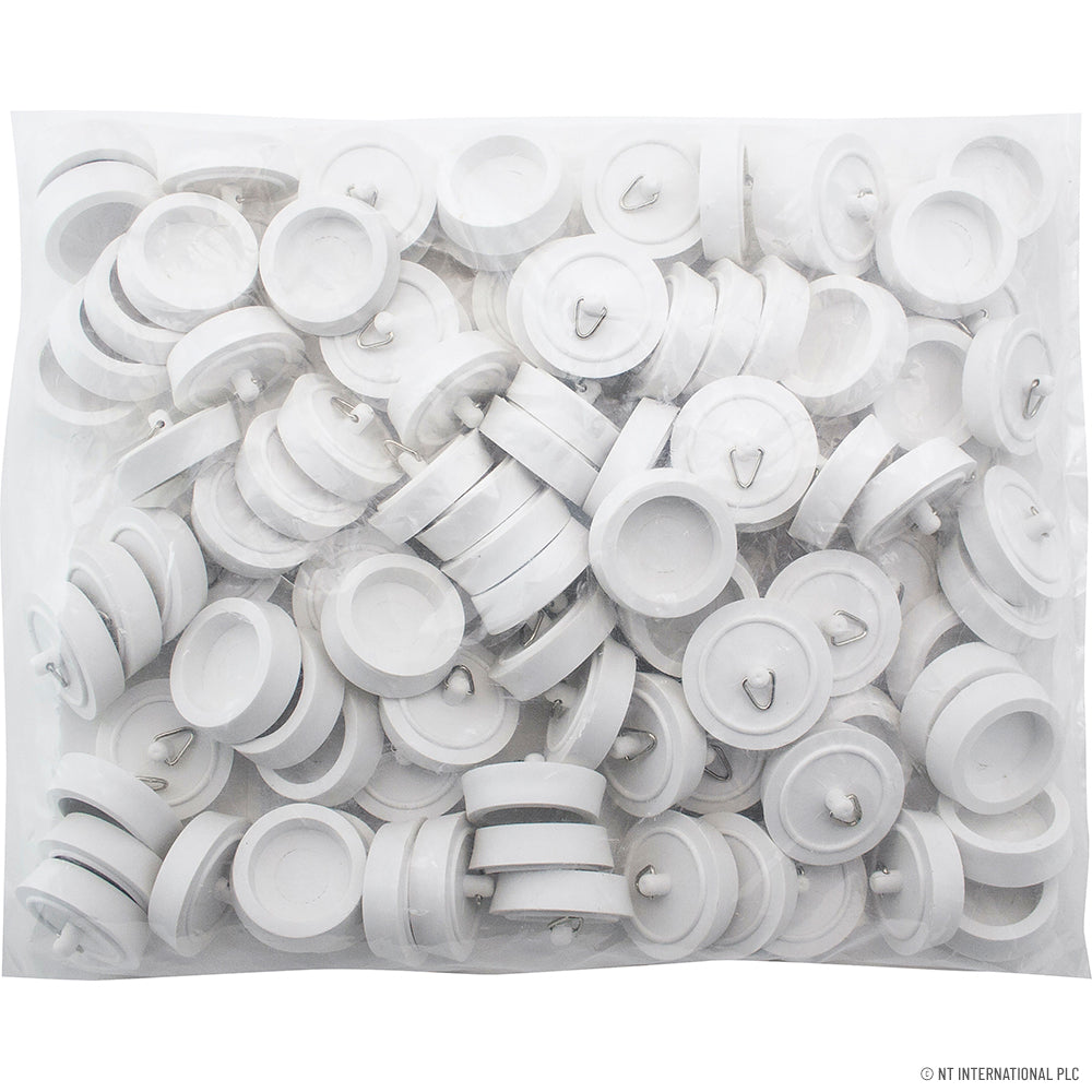 100pc Basin Plug Small White