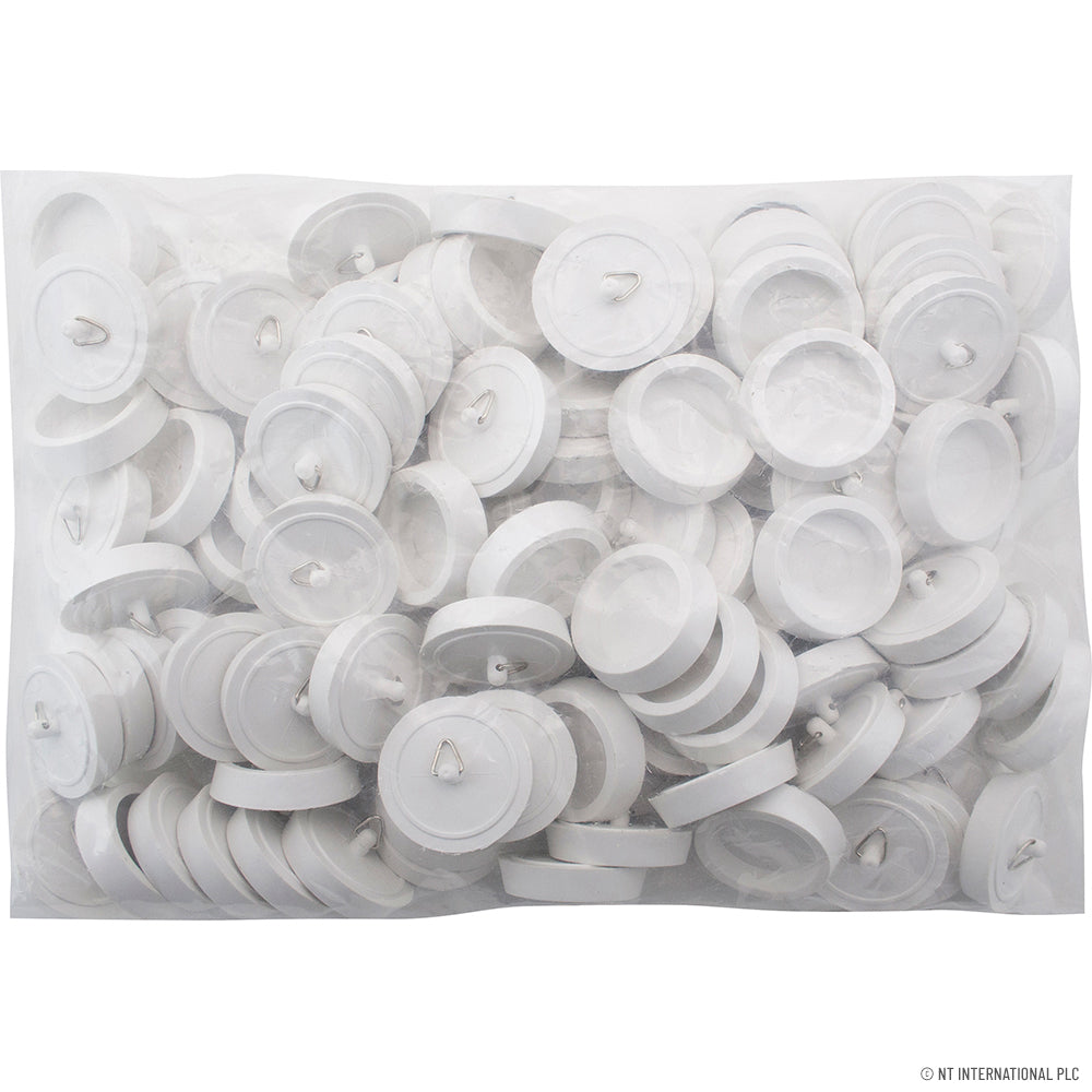 100pc Basin Plug Small White