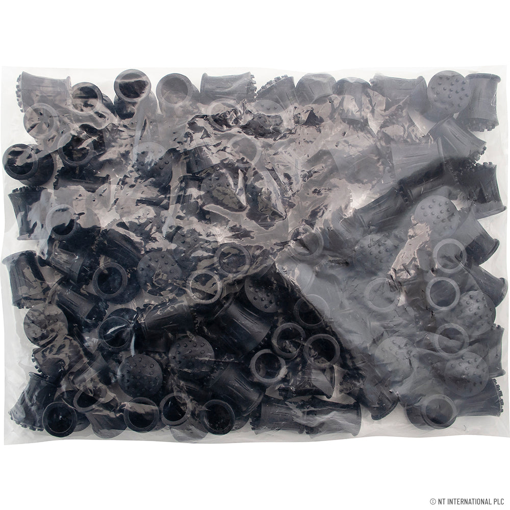 100pc 15mm Stick Cane Ferrule, Black