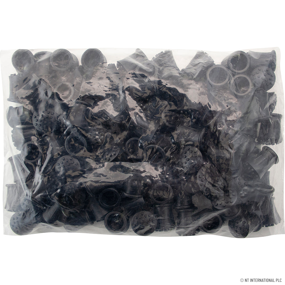 100pc 15mm Stick Cane Ferrule, Black