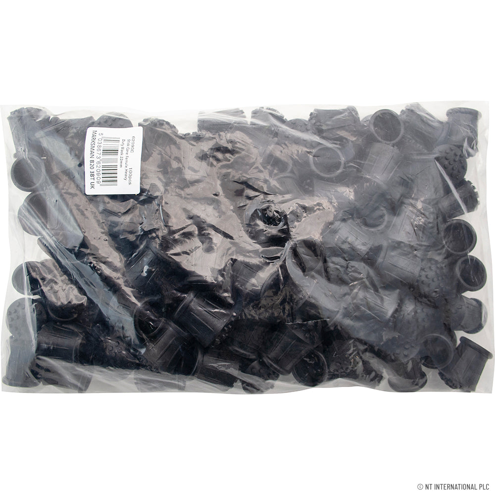 100pc 15mm Stick Cane Ferrule, Black