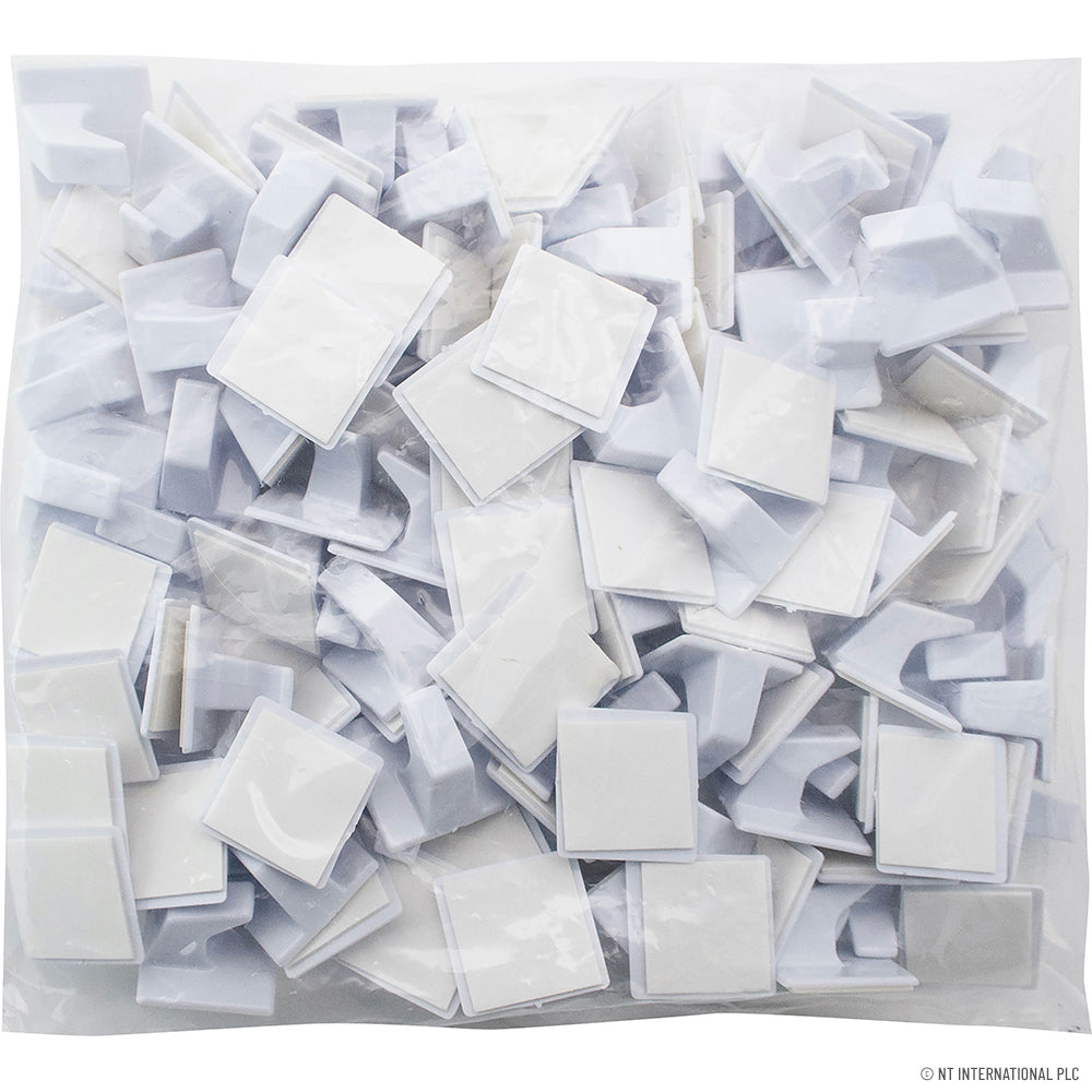 100pc Self Adhesive Hook Small Square White