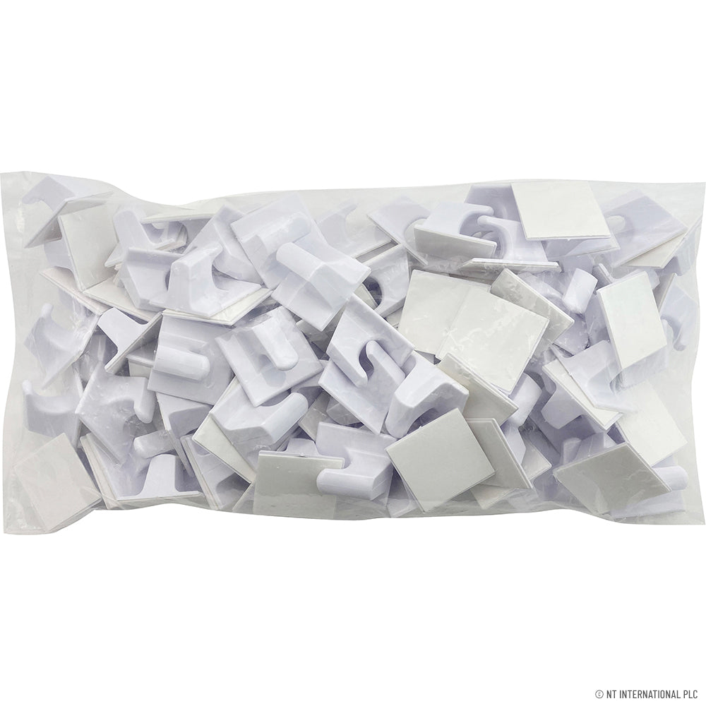 100pc Self Adhesive Hook Small Square White