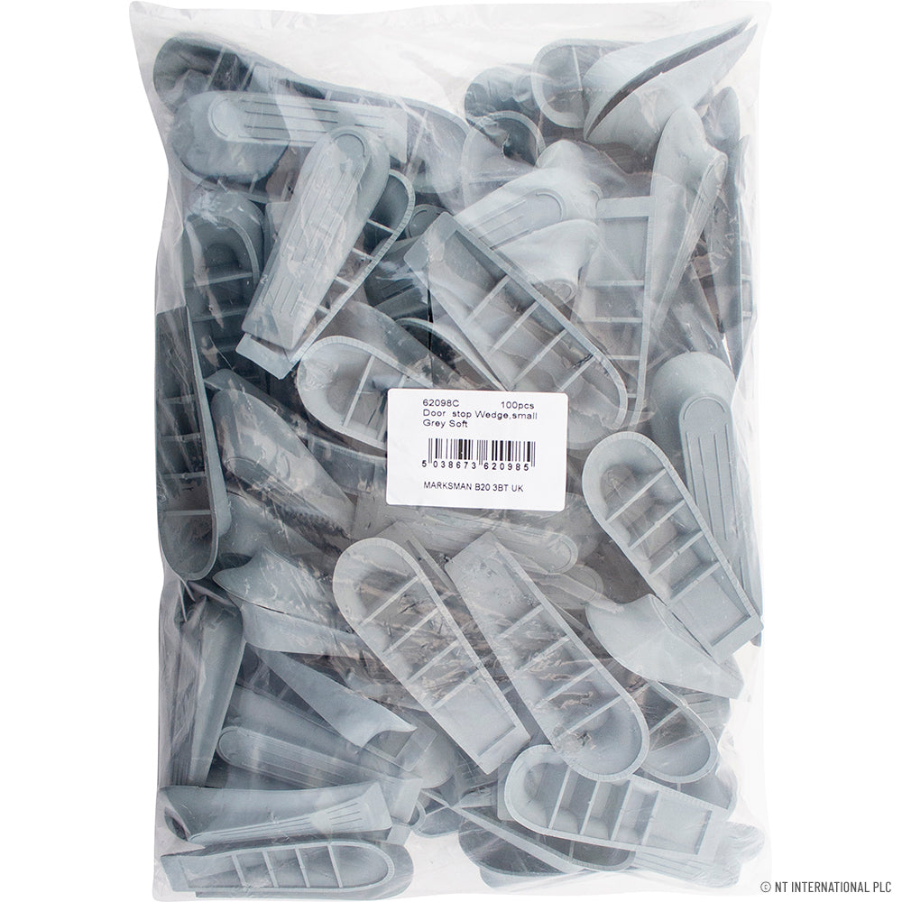 100pc Door Stop Wedge Small Grey Soft