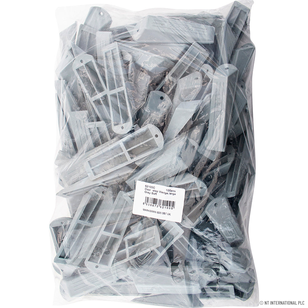50pc Door Stop Wedge Large Grey Soft