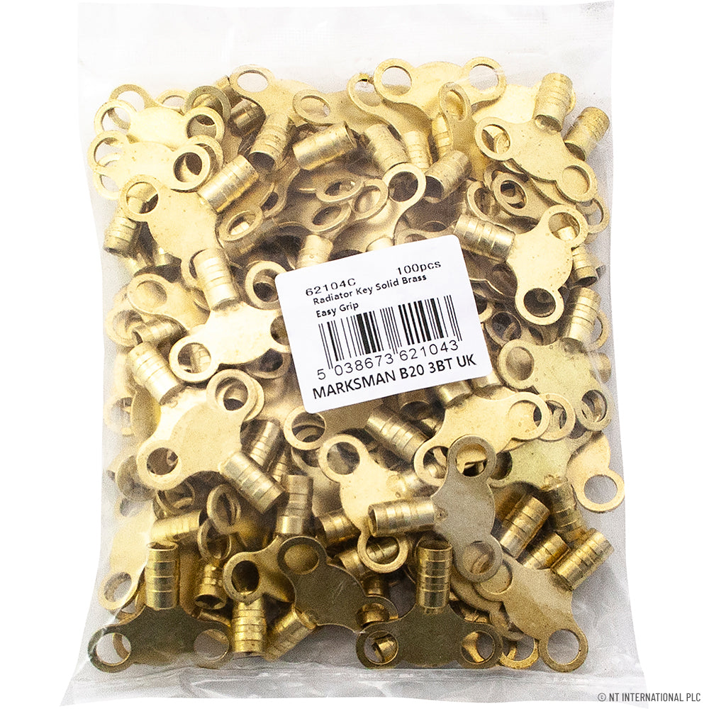 100pc Radiator Key, Solid Brass