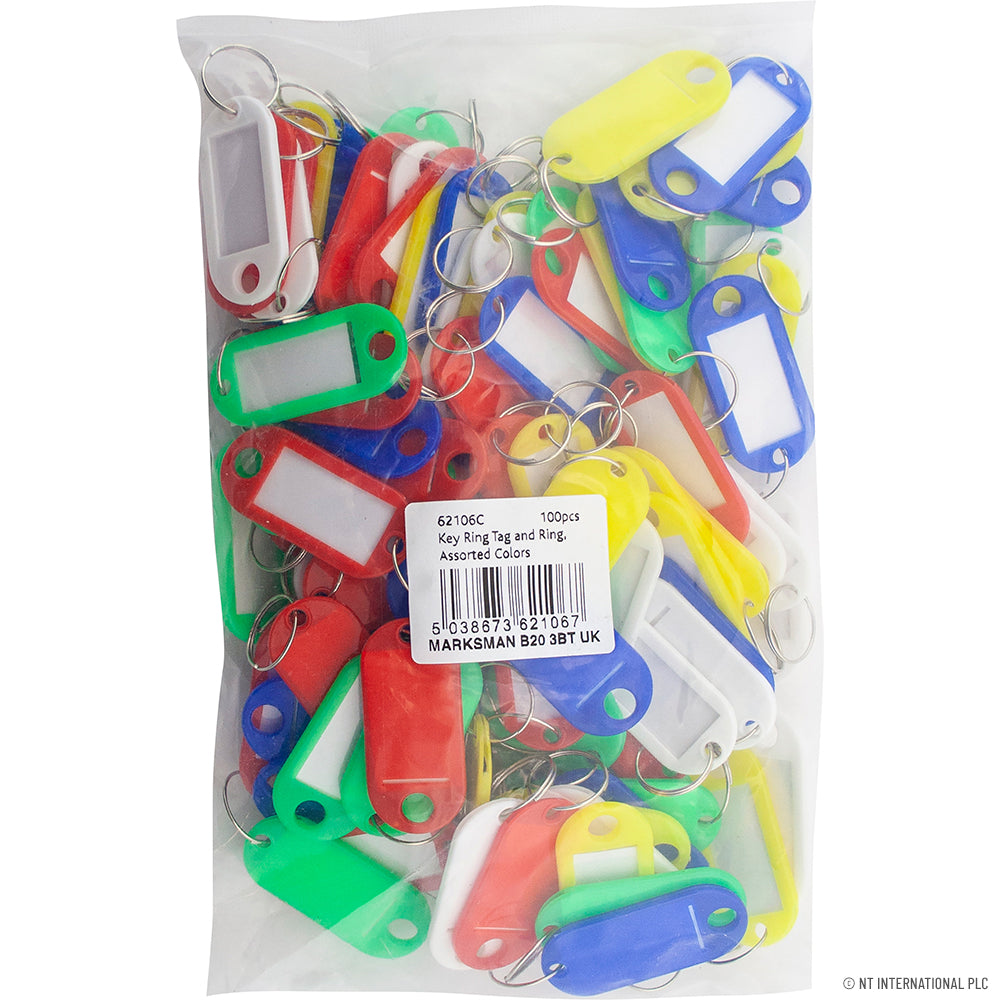 Peak Kit 100pc Key Ring Tag & Ring, Asst Colors - Peak Kit