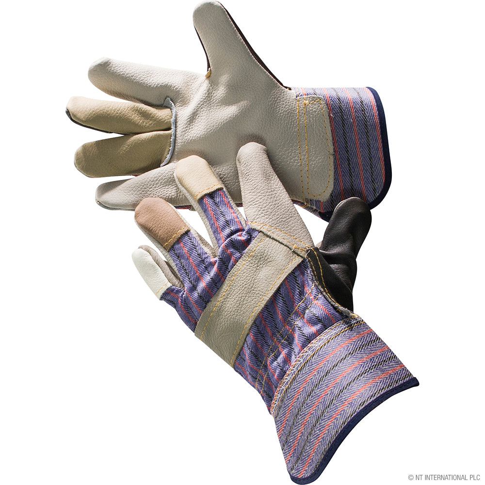 10.5" Rigger Gloves - Leather / Cotton (M)
