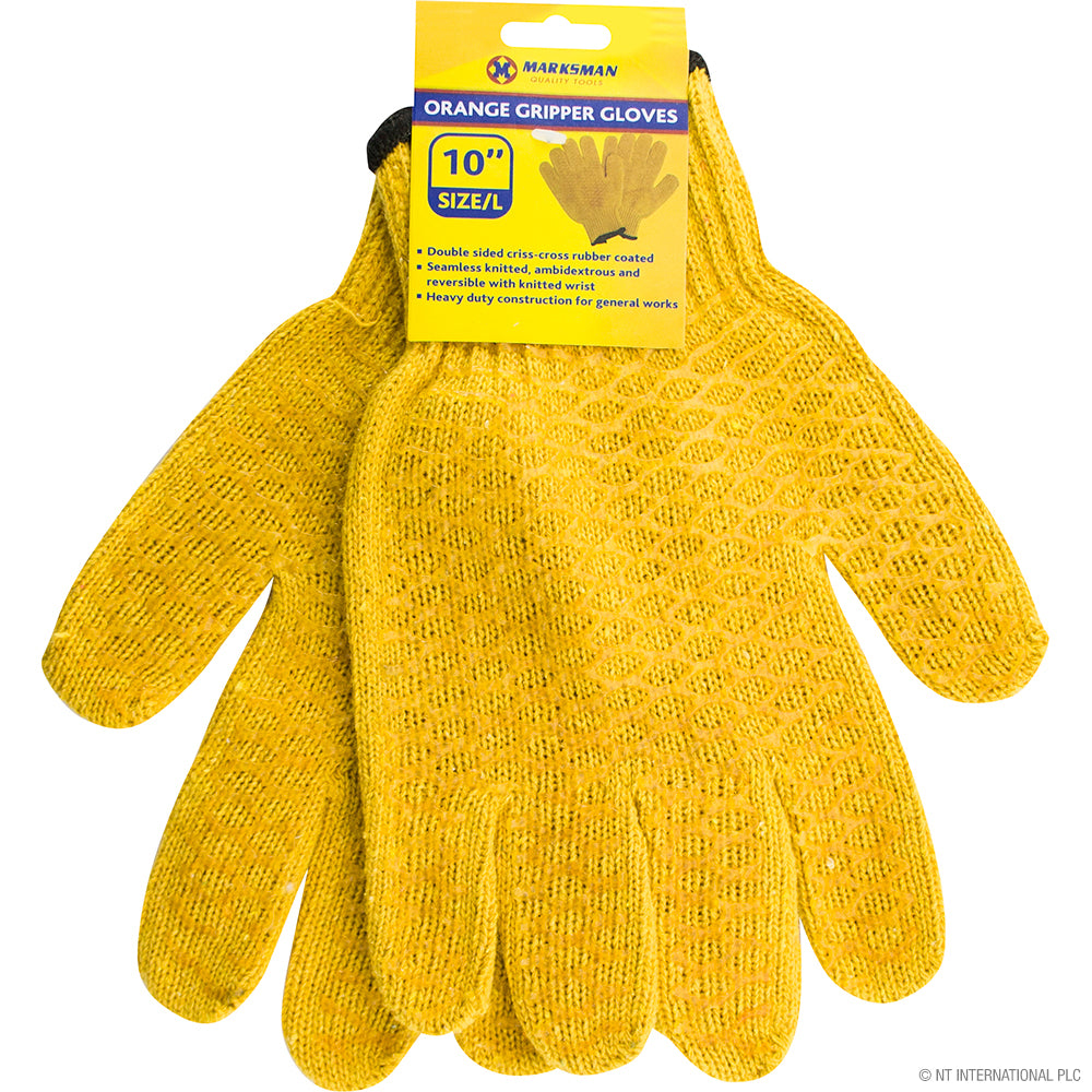 10" Orange Criss Cross Gripper Gloves