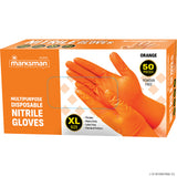 Orange Nitrile Gloves Powder Free - Large