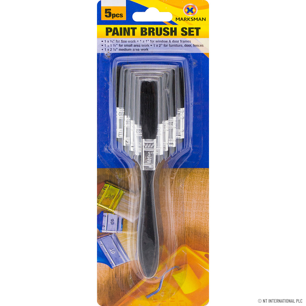 5pc Paint Brush Set - Black