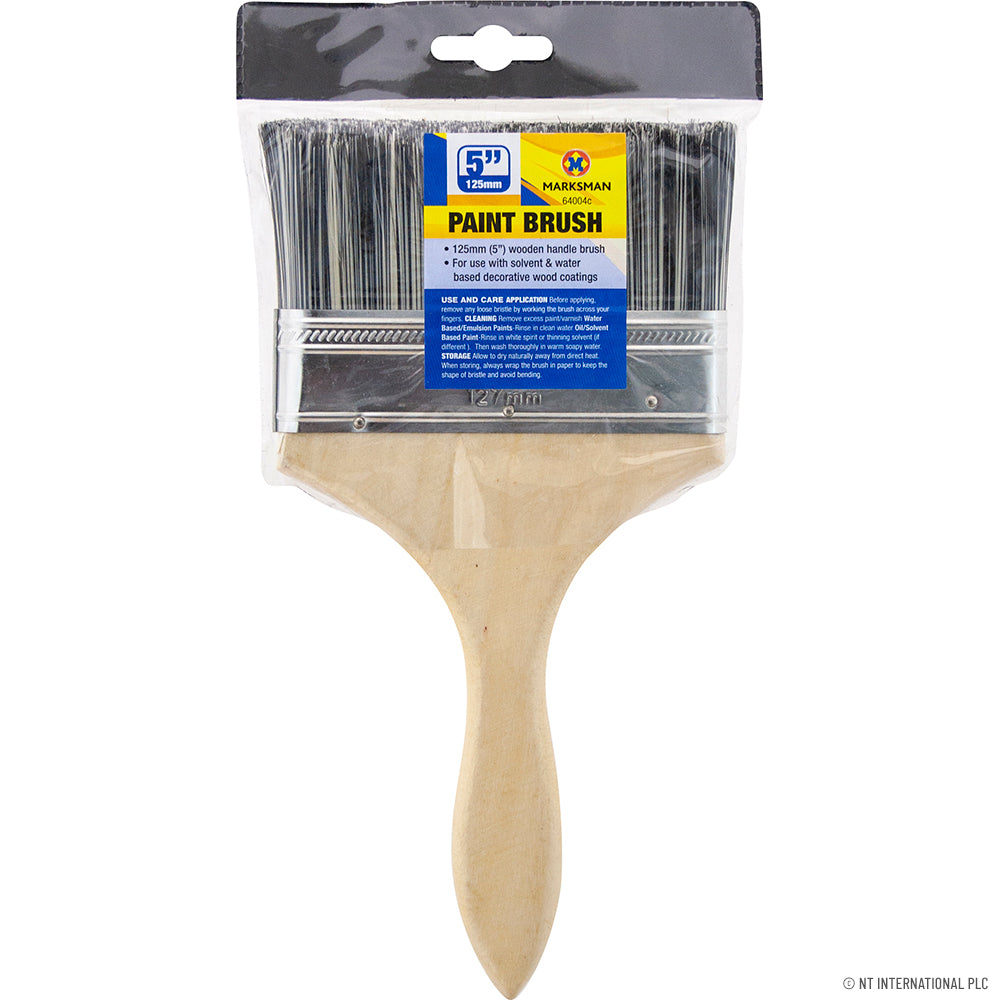 5" Paint Brush Wooden Handle - 13cm