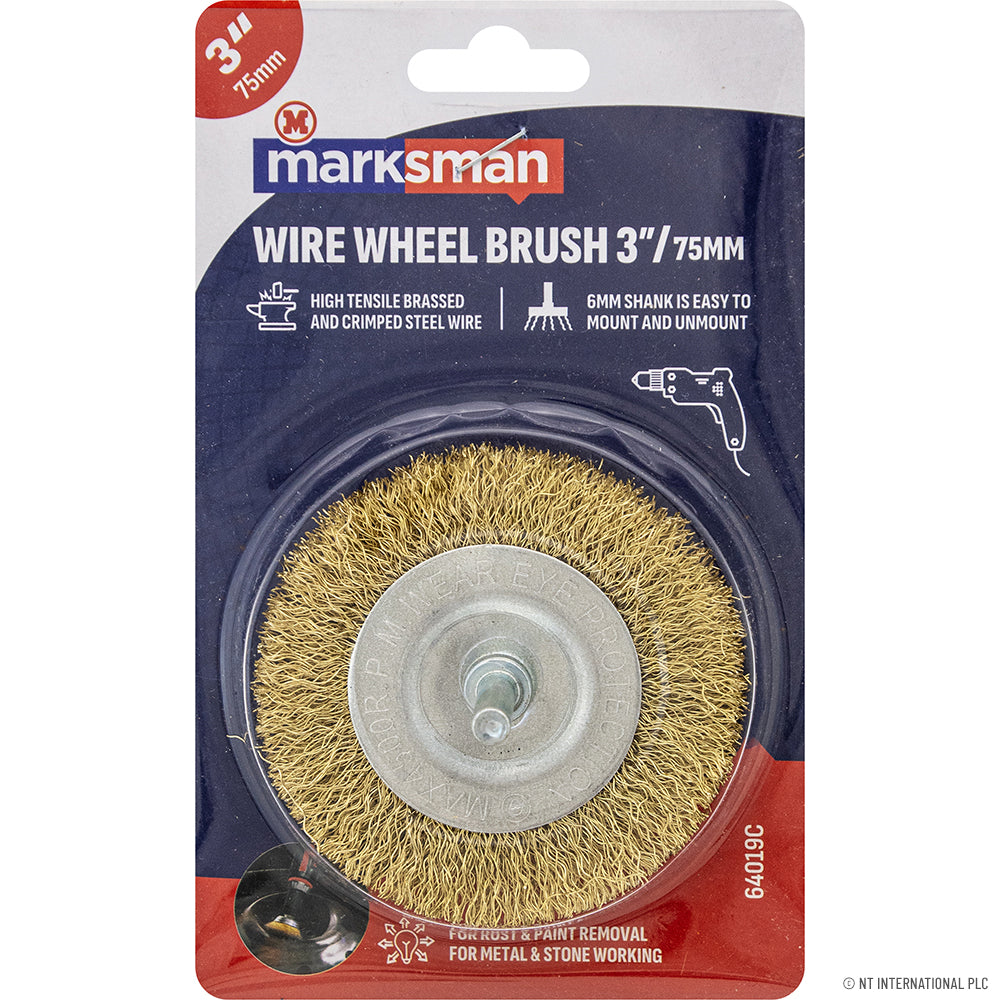 3" Wire Wheel Brush - On Card