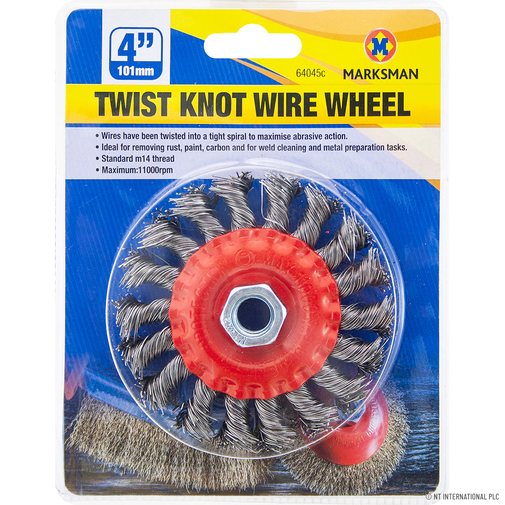 4" Twist Knot Wire Wheel - 10cm