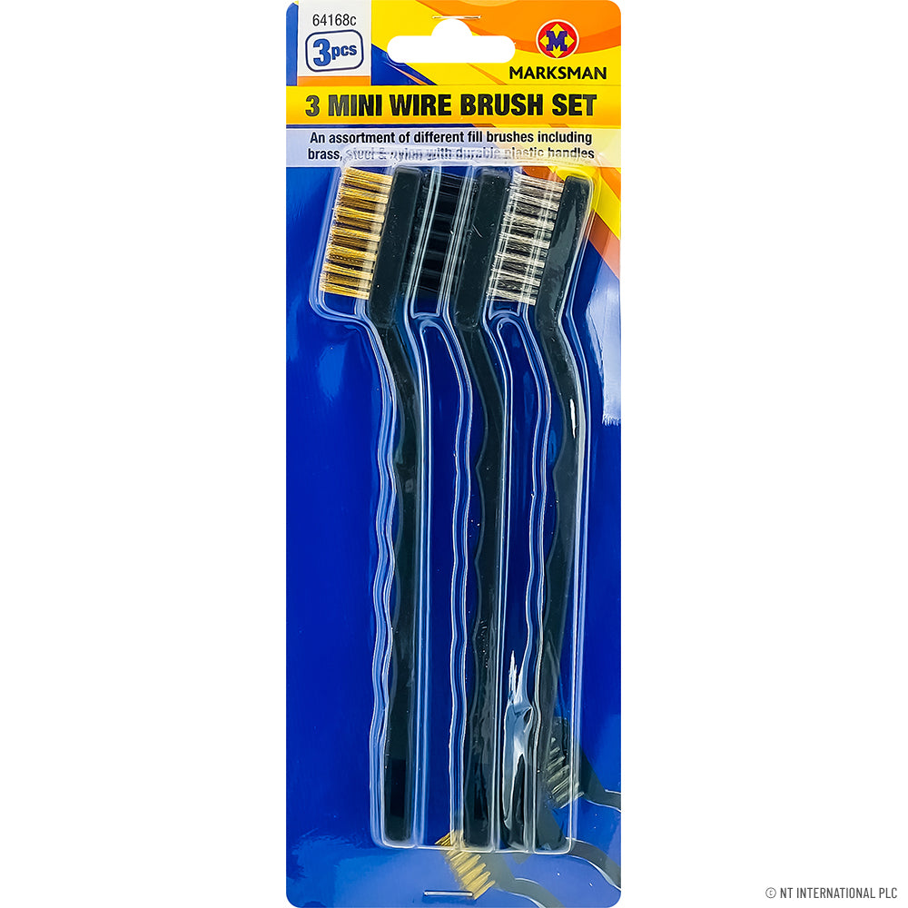 3pc Steel Wire Brush On Card