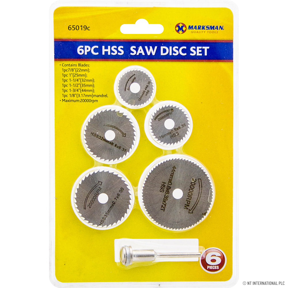 6pc HSS Saw Disc Set
