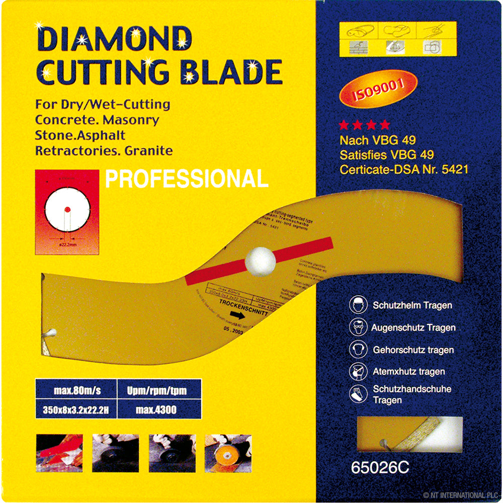 14"/350mm Diamond Cutting Blades - Gold