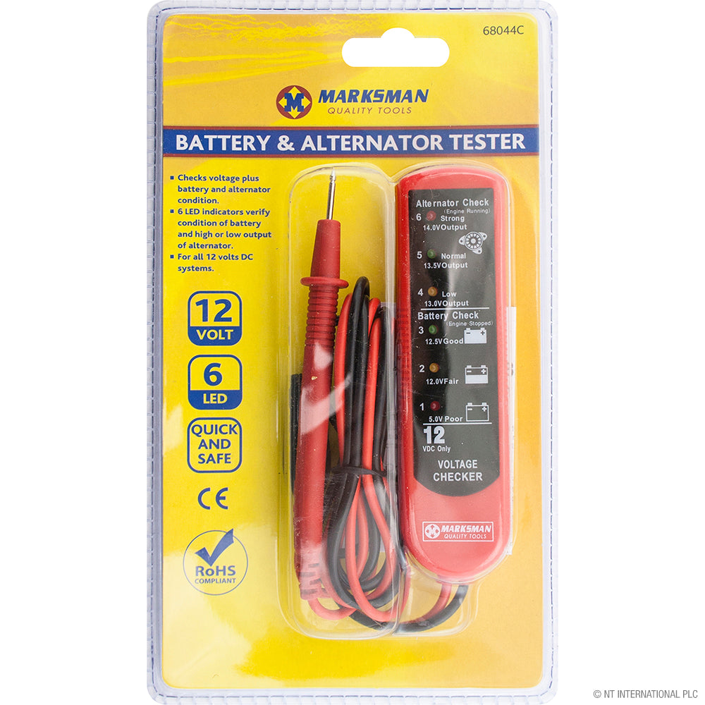 Peak Kit 12v Battery & Alternator Tester - 6 LED - Peak Kit