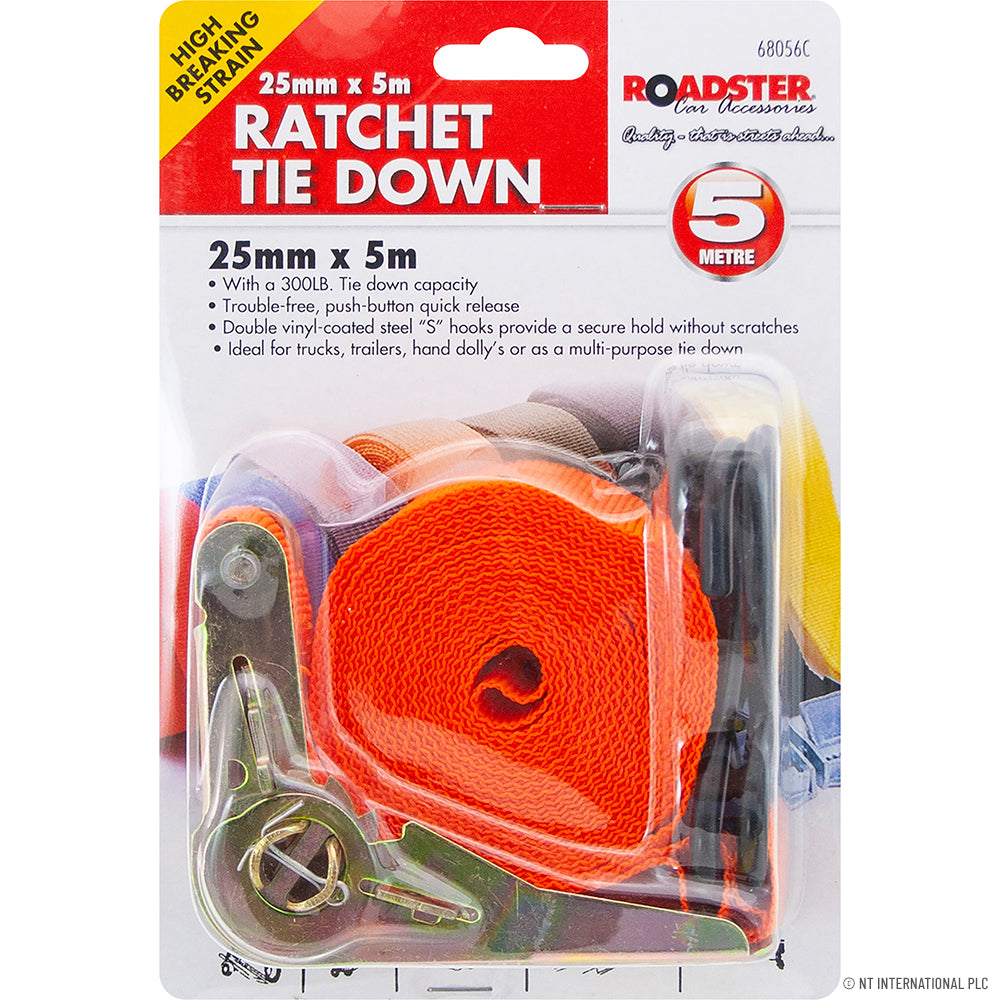 15ft Ratchet Tie Down - 5m x 25mm