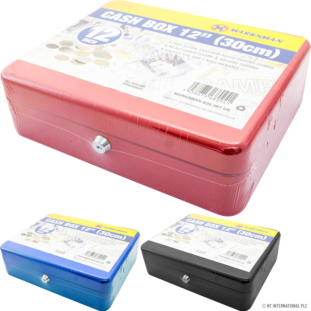 12" Cash Box - 300 x 240 x 90mm - Asst Col