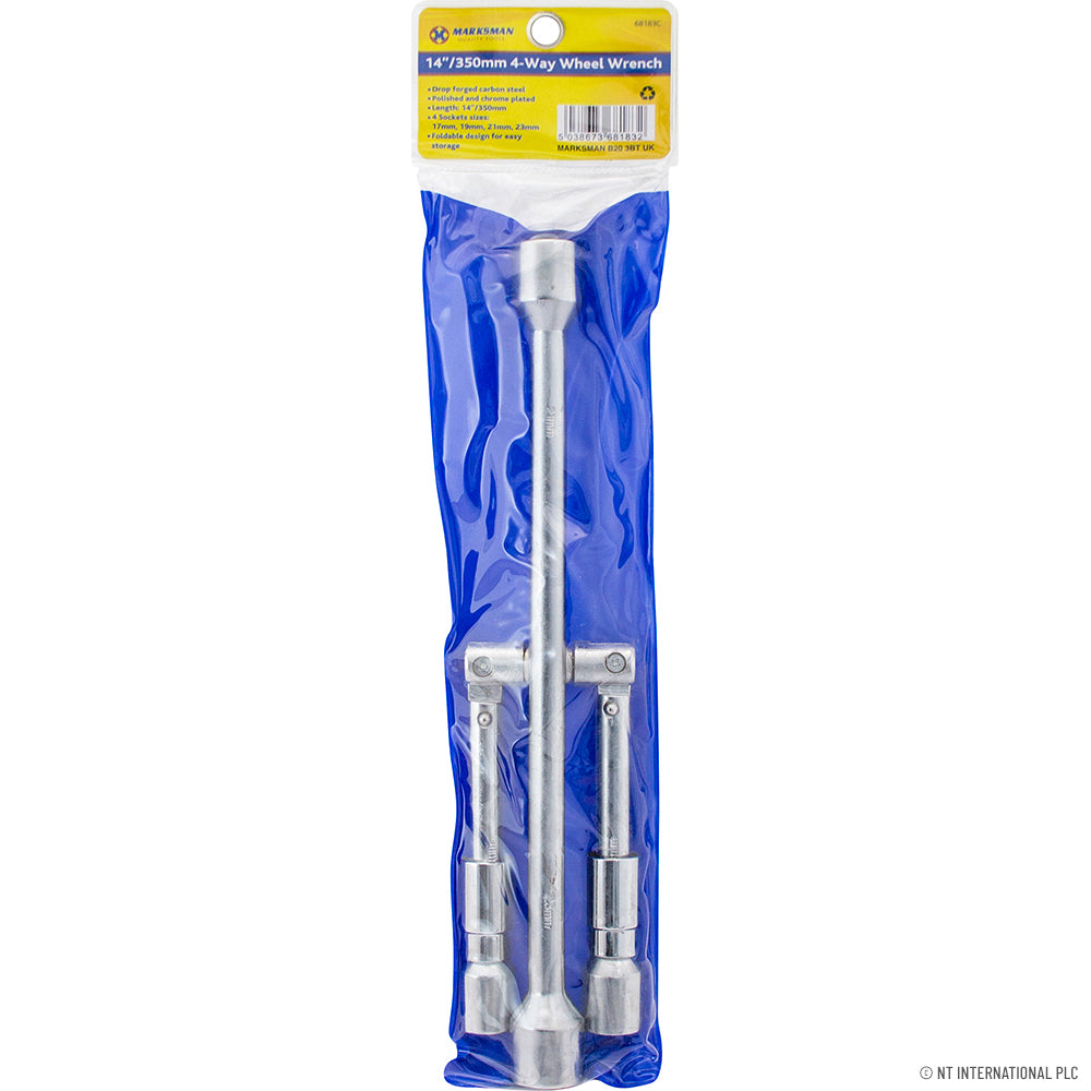 14" Folding Lug Wheel Wrench - 4 Way