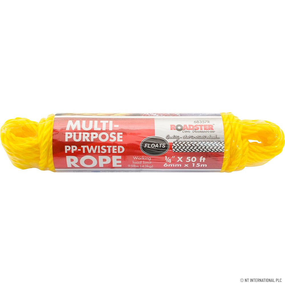 1/4" x 50ft PP-Twisted Poly Rope - 15m