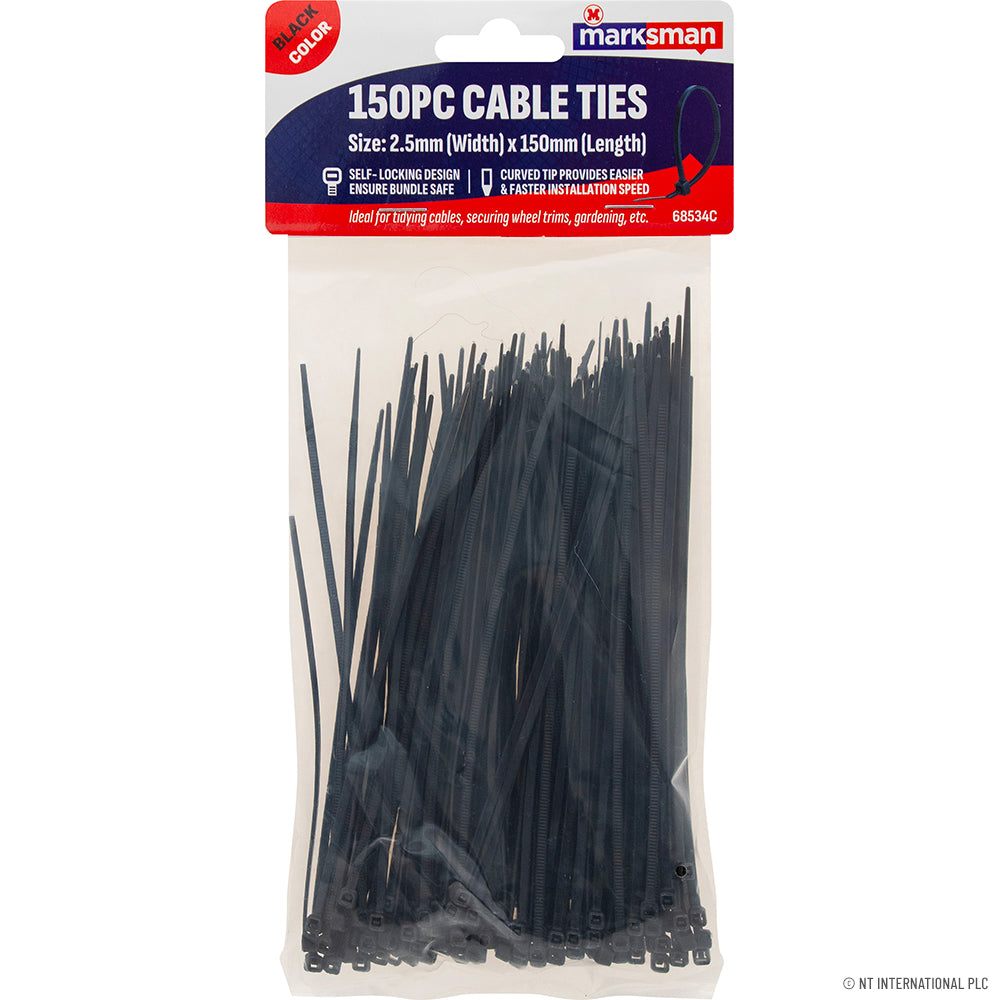 150pc Cable Tie 2.5mm x 150mm - White