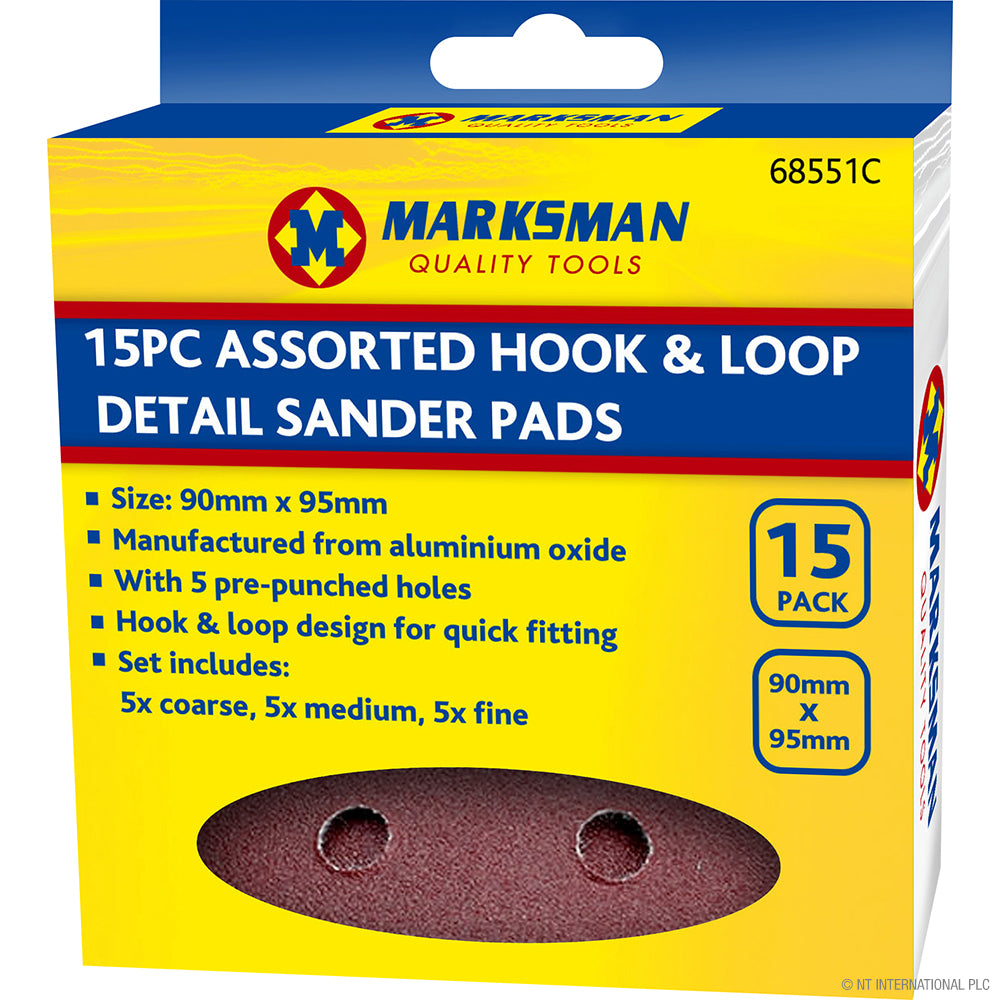 Peak Kit 15pc Hook & Loop Sander Pads - 90 x 95mm - Peak Kit