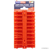 100pc 6mm Wall Plugs - Red