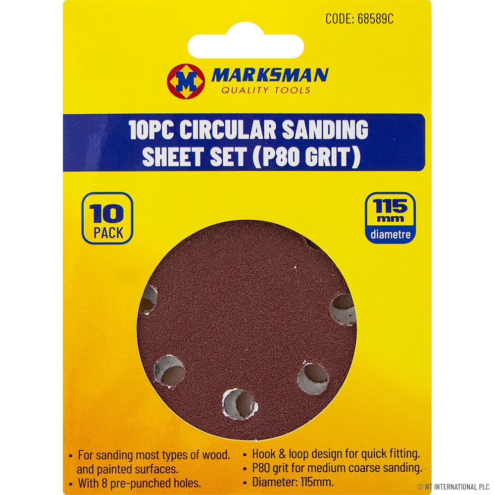 Peak Kit 10pc Circular Sanding Sheet Set - P80 Grit - Peak Kit