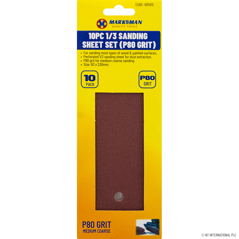 Peak Kit 10pc 1/3 Sanding Sheet - P80 Grit - Peak Kit