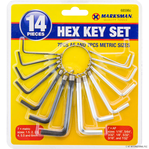 Peak Kit 14pc Hex Keys - 7pc AF & 7pc Metric - Peak Kit