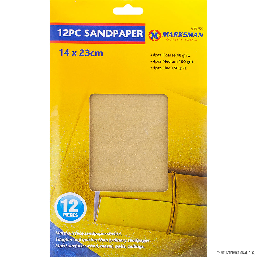Peak Kit 12pc Sandpaper Set - 14 x 23cm - Peak Kit