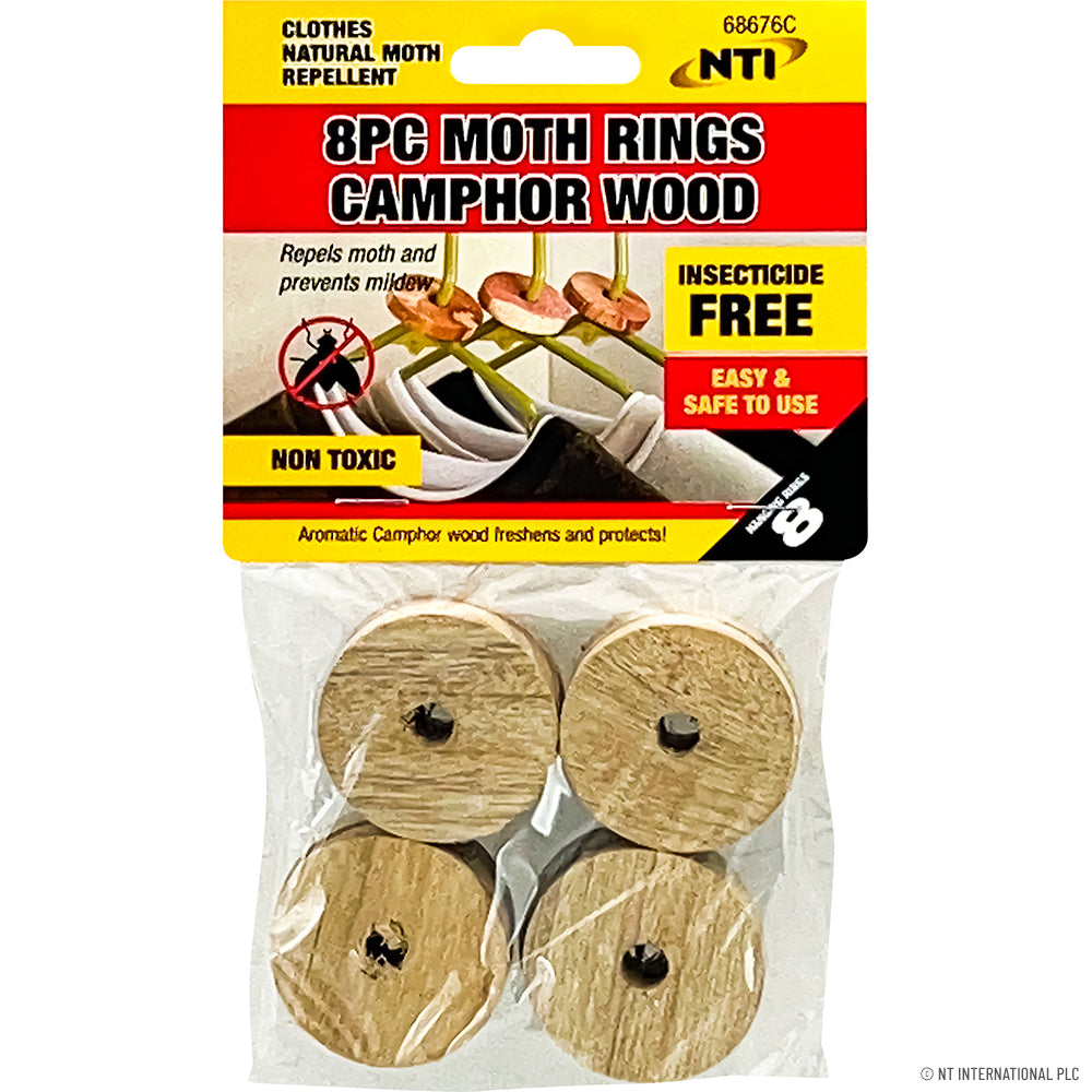 8pc Wooden Rings - Moth