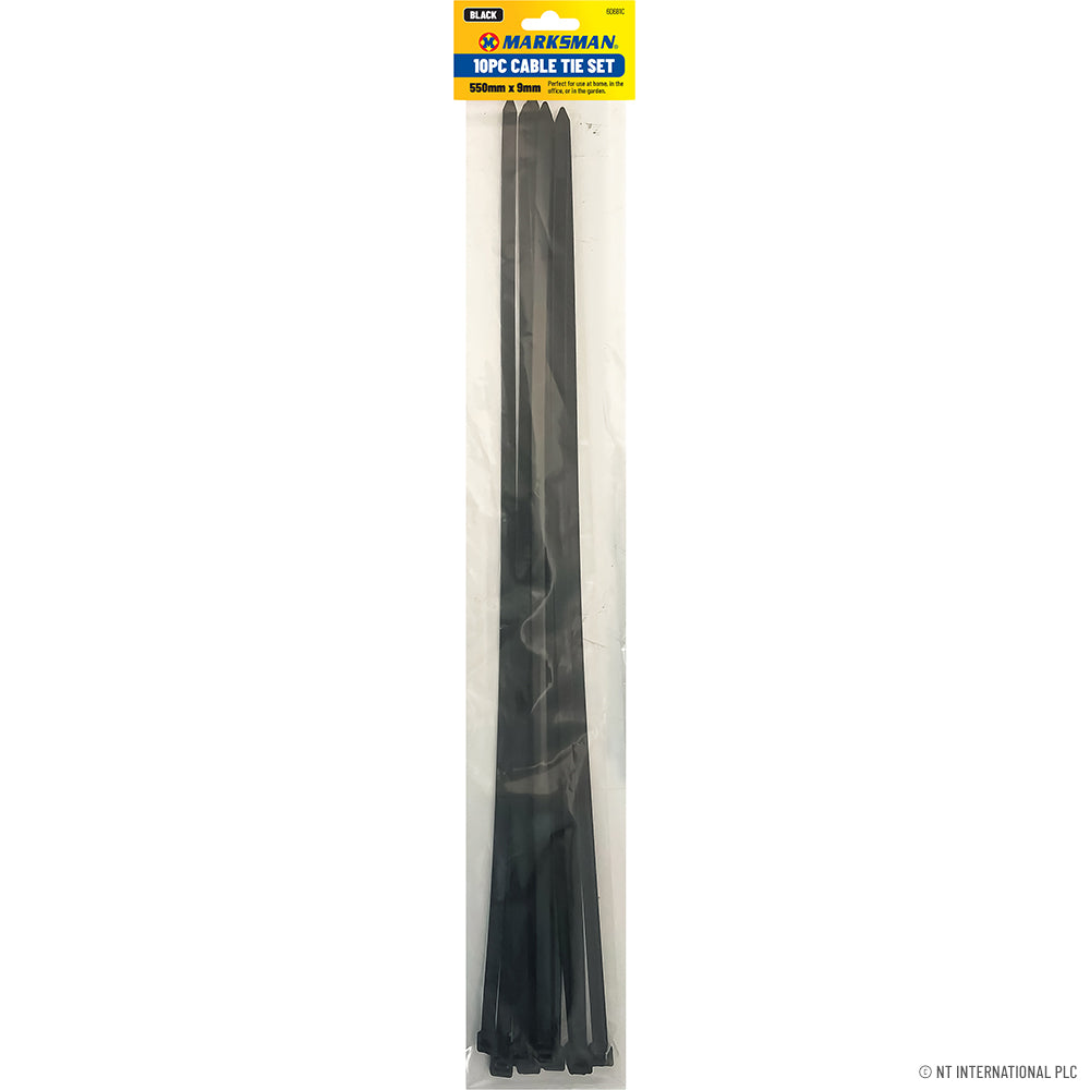 10pc 9x550mm Cable Tie Set White