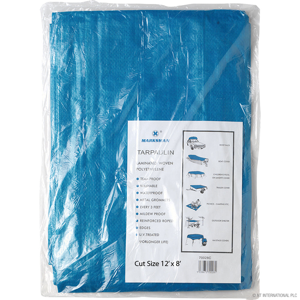 12' x 8' Blue Tarpaulins - 3.6m x 2.4m
