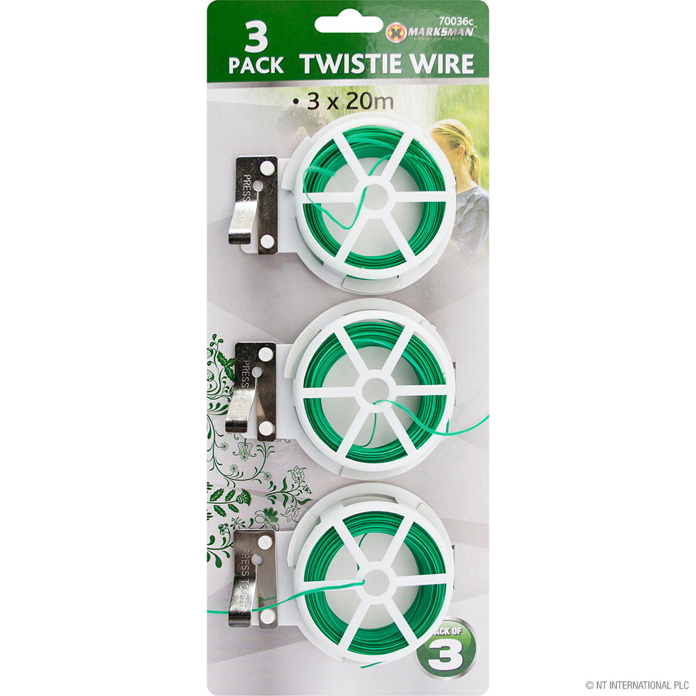 3pc Garden Twistie Wire - 3 x 20m