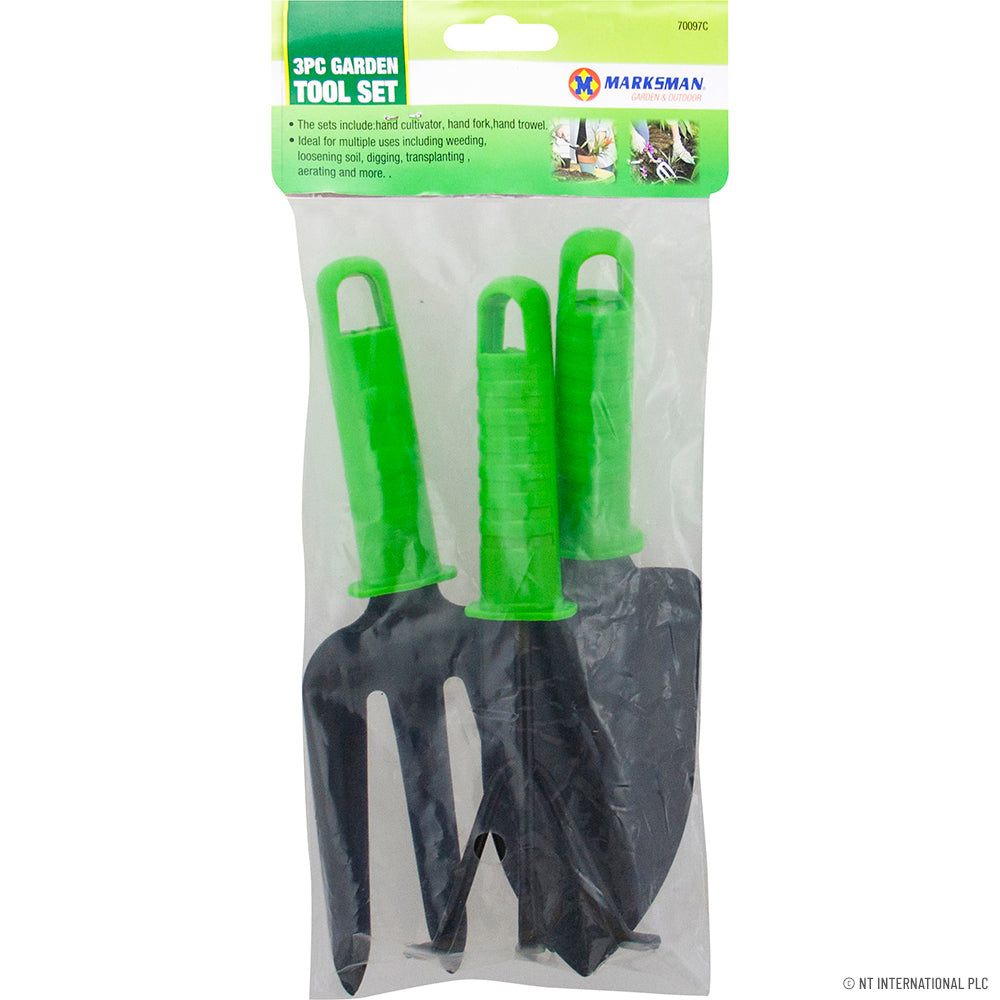 Peak Kit 3pc Garden Tool Set - Green Plastic Handle - Peak Kit