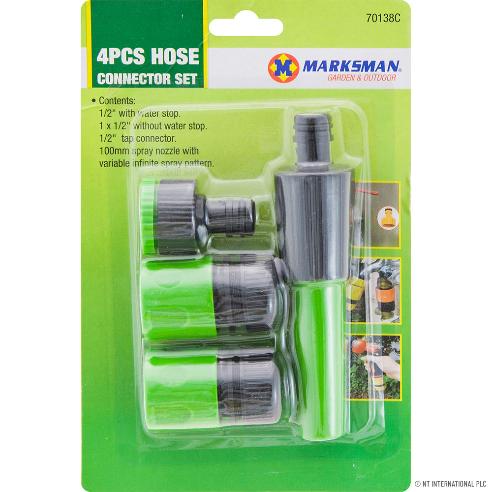 Peak Kit 4pc Hose Connector Set - Hose Pipe Fittings - Peak Kit