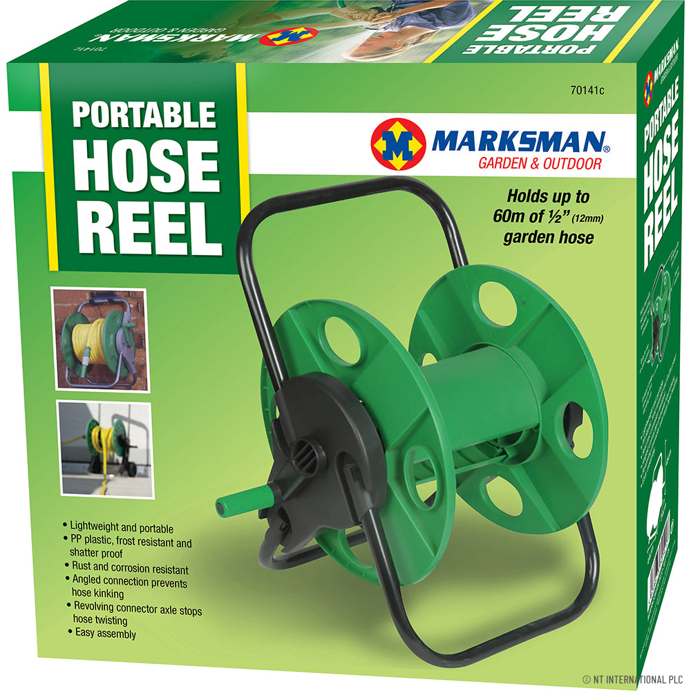 Portable Garden Hose Reel - Holds 45m Pipe