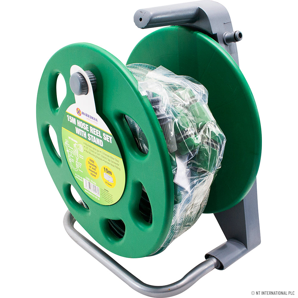 Peak Kit 15m Wall Mount Hose Reel With Stand + Fitting - Peak Kit