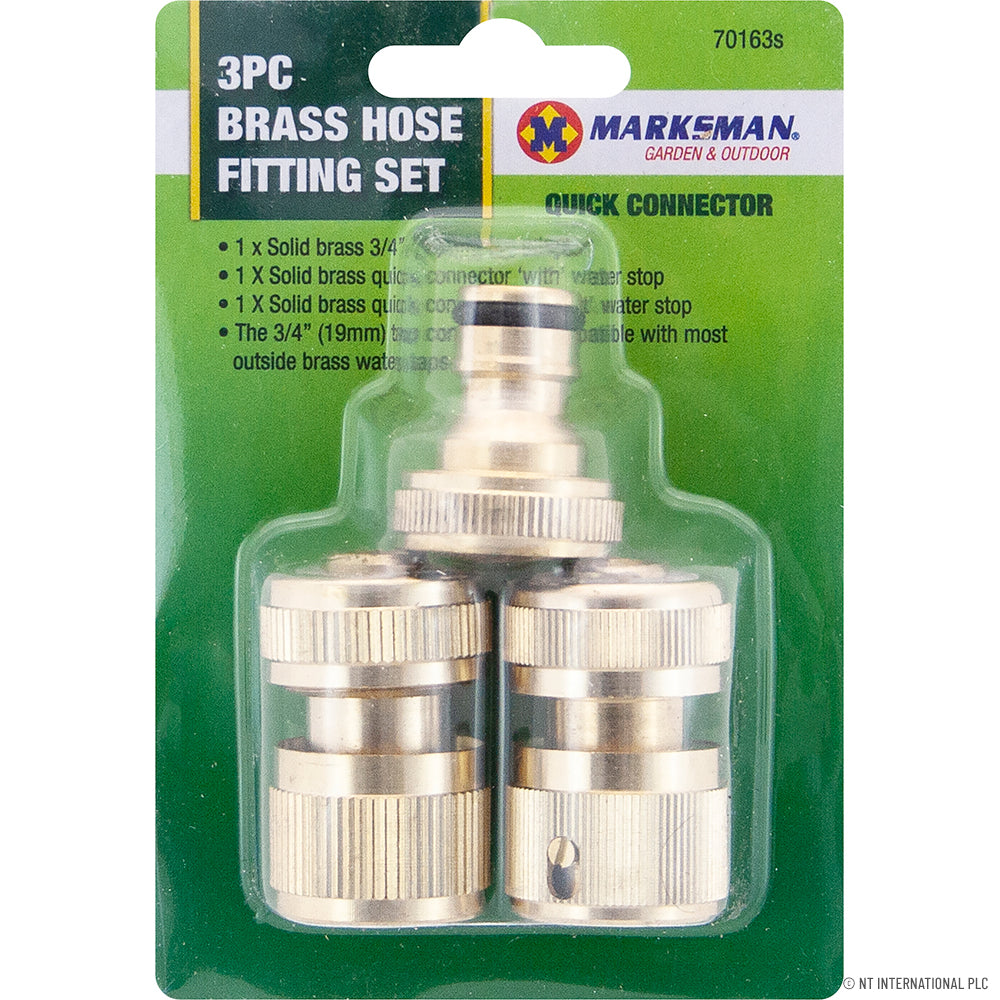 4pc Brass Hose Pipe Fitting Set