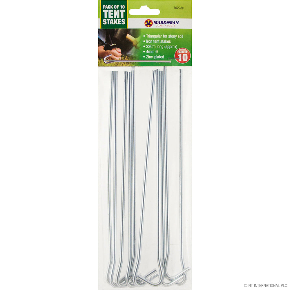 10pc Garden Tent Pegs / Stakes 4mm x 23cm