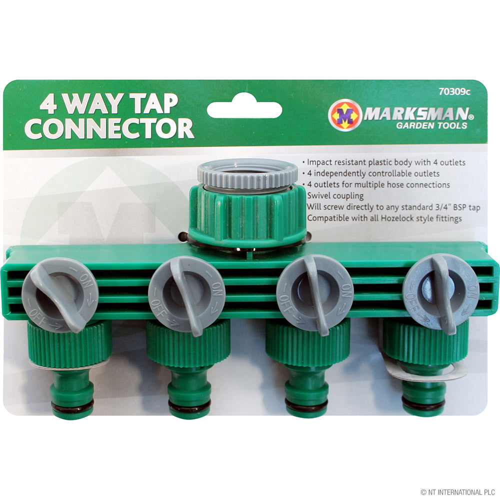 Peak Kit 4 Way Garden Hose Pipe Tap Connector - Peak Kit